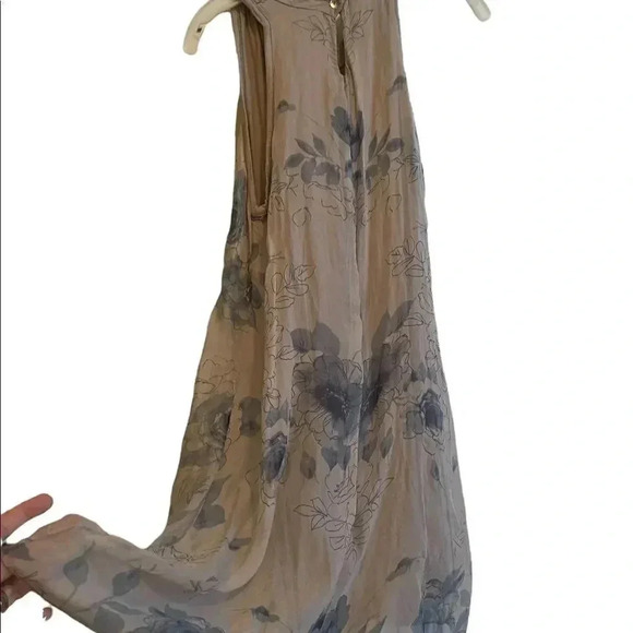 Silk Fully Lined A Line Dress with Muted Floral - Picture 6 of 9